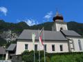 Start bei der Kirche in Dbriach - links erkennt man die Kletterwand