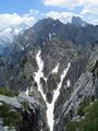 Blick vom Donnerkogel-Gipfelkreuz zur Bischofsmtze