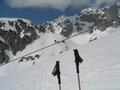 An dieser Stelle hngen die Seile der Materialseilbahn in einer Hhe von ca. 130 cm !