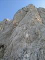 Die Schlsselstelle - ber glatte Platten steil auf leicht abdrngenden Felsen bergauf - wer kurze Beine hat, so wie meinereiner, der braucht da schon ganz schn Armkraft