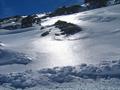 Der Gletscherschnee gl�nzt in der Sonne - zwischen 1800 und 2100 Meter traumhafter Firn