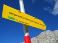 Der Wengerweg ist kein Klettersteig, sondern ein sehr drftig gesicherter (Drahtseile, Stahlbgel) Alpinsteig mit Kletterstellen bis Schwierigkeit II