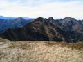 Blick zu meinen n�chsten Zielen - Plannerseekarspitze, Hintere (im Bild nicht sichtbar hinter der Plannerseekarspitze) und Mittlere Gstemmerspitze (der Spitz rechts davon). Der Weg verl�uft �ber den Grat von links unten nach rechts oben