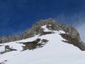 Bis zur Schnee-Engstelle (ca. 2.050 Meter Hhe - 90 Hm unter dem Gipfel) bin ich gekommen 