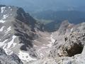Tiefblick ins Edelgrie und hinunter in die Ramsau