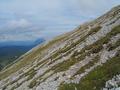 Wegloser Aufstieg auf der Nordseite ber mig steile Hnge auf den Groen Miesberg