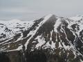 Am Weg zur Hornfeldspitze - Blick zum Schafdach - die lange Schneerinne bin ich auf- und abgestiegen - das Schneeband im unteren Bereich ist der Almweg zur Mahdfeldhtte