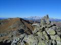 Blick vom Gipfellsteinmandl am Rokogel nach Norden zur Sonntagkarhhe - im Hintergrund die 