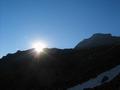 Langsam erhebt sich die Sonne ber die Gipfel stlich des Groen Hafner - um Kesselwand und Silbereck.