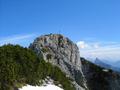 ... und ein Blick nach Osten zum Hauptgipfel des Hechlstein, der im letzten Abschitt kletternderweise zu ersteigen ist.