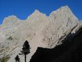 Abstieg ber die Nordseite der Eiskarlschneid im Schatten - in vielen Kehren zieht sich der stellenweise recht erdig-feuchte Weg hinunter ...