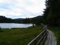 ... und so steige ich wohl oder bel wieder hinab zum Prebersee, um den ein Holzsteg zur trockenen Begehung herumfhrt ...