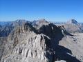 Blick in die Gipfelwelt im Norden. Vom Mitterhorn (vorne) bis zum Watzmann (hinten rechts)