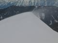 Im Gipfelbereich am Griekegerl peitscht eisiger Wind ber den Grat.