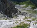 Der Weg zum Steiglpa verluft im oberen Bereich in den Felsen und ist auch leicht ausgesetzt ...