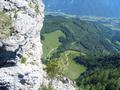 Tiefblick zur Sonntagkaralm, bei der wir am Rckweg nach dem Abstieg vom Rettenkogel vorbeikommen werden ...