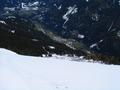 Tiefblick ins Kleinslktal, in das wir nun absteigen wollen.