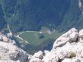 Tief unten im Tal - der Bergsteiger-Friedhof in Johnsbach.