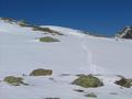 Einsame Spuren im Schnee - am Sonntagskarsee (das reimt sich, und was sich reimt ist gut, wute bereits der Pumuckl).