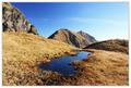 Links im  Hintergrund der Sonntagskarspitz - rechts davon das Suleck. Am linken Bildrand der Ansatz des Stierkarkopfes.