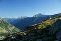 Ein Blick talauswrts. Draugstein (lins) und Glingspitze (rechts).