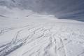 Pulverschnee am Gletscher.