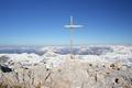 Nach der Reparatur des provisorischen Gipfelkreuzes (der Querbalken war abgebrochen) das obligatorische Gipfelfoto.
