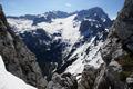 Durchblick auf den Gosaugletscher, ber den wir vor wenigen Tagen (am 12.05.2008) im obersten Teil abgefahren sind.