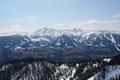 Blick ber das apere Ennstal in die Schladminger Tauern mit Hochwildstelle (links) und Hchstein (rechts).