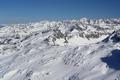 Ausblick nach Osten in die Schladminger Tauern mit Hchstein, Hochwildstelle und Hochgolling am Horizont.