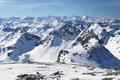 Ausblick in die Hohen Tauern bis zur Gipfelparade um Sonnblick, Hocharn, Ritterkopf, Groglockner, Hohe Dock, Wiesbachhorn und Hohen Tenn.