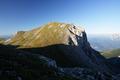 Noch einmal ein Blick zurck zum Eiskogel, ehe ich das Geblcke und Geplrre der Schafe und mit ihnen auch die Grnflchen hinter mir lasse ...