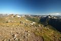 Ausblick Richtung Norden zum Hauptkamm zwischen Ennstal und Murtal. Links die Rettlkirchspitze, rechts die Schoberspitze.