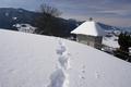Schlielich mache ich mich auf den Weiterweg. Die relative groe Einsinktiefe und ein harter Bruchharschdeckel lassen die langen Harscheisen des Tubbs Mountaineer unangenehm ber die Schneeoberflche kratzen. Ein kleiner Minuspunkt fr den Tubbs im heutigen Vergleichstest mit dem Atlas 1225.