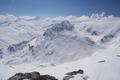 Im Sden: Die Gipfel und Gletscherregionen um Hochalmspitze (links) und Ankogel (rechts).