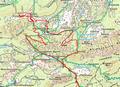 Der Routenverlauf im oberen Abschnitt: Von der Langpoltenalm whle ich die Route ber den Grazer Steig. Am Westrcken steige ich auf den Raidling-Westgipfel auf. Kurze Abfahrt ber die Nordflanke und neuerlicher Aufstieg ber die Sumperalm zum Sumpereck. Nach wiederum nur kurzer Abfahrt auf bestem, butterweichem Firn wandere ich zur Hochmlbinghtte und weiter zur Liezener Htte. Neuerlich Aufstieg auf den Raidling, dieses Mal zum Ostgipfel. Abfahrt ostwrts Richtung Hochtor und entlang der Schimarkierung mit kurzem Gegenanstieg zur Lanpoltenalm und am Aufstiegsweg zurck zum Auto.