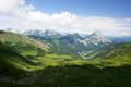 zur Seekaralm hinunter kommen (unterhalb der Bildmitte).