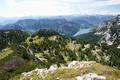 F�r den Abstieg w�hlen wir nun die Route �ber den Aibl-Sattel, links der Bildmitte.