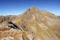 Nach einem kurzen Abstieg von der Schafspitze wartet der zunehmend steiler werdende Schluanstieg in der Nhe des Sdostgrats (links) auf das Deneck.