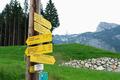 Bei einem nahen Wegweiser-Schilderwald folge ich der anfnglich mit Schwierigkeit ROT (sportlich) und ab der Wandalm mit Schwierigkeit SCHWARZ (schwierig) bewerteten Wanderroute ber den First auf die Tagweide und hinab zur Laufener Htte.