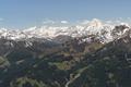 Ausblick zum hchsten Gipfel sterreichs - dem Groglockner (links). Weiter rechts das dunkle Trapez der Hohen Dock (Bergtour am 23.09.2006), noch weiter rechts gefolgt vom Groen Wiesbachhorn.