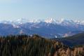 ... bis zum hchsten Gipfel sterreichs: Links der Groglockner in den Hohen Tauern. Rechts folgen Groes Wiesbachhorn und Hoher Tenn.