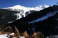 Ausblick in die Schiberge ber dem Skizentrum Angertal bei Bad Hofgastein. Auf dem bereits von der Trchlwand-Tour bekannten Almweg gehts zurck zur Schipiste.