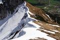 Von links kamen die Schitourengeher herauf. Rechts das Aufstiegsgelnde der Bergwanderer.