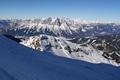 Ein letztes Foto Richtung Grimming - danach folgen 1.300 Meter Abfahrt auf berwiegend gutem Pulverschnee.