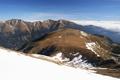 Blick ber das Hirschfeld auf Hochrreichhart, Brandsttterkogel, Maierangerkogel und Seckauer Zinken.