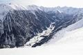 Tiefblick ins Kleinslker Obertal, das sich von der Breitlahnhtte zum Schwarzensee hinein zieht.