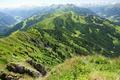 Blick zurck zu unserem Ausgungspunkt am Fulseck bzw. Kreuzkogel (oberhalb der Bildmitte).