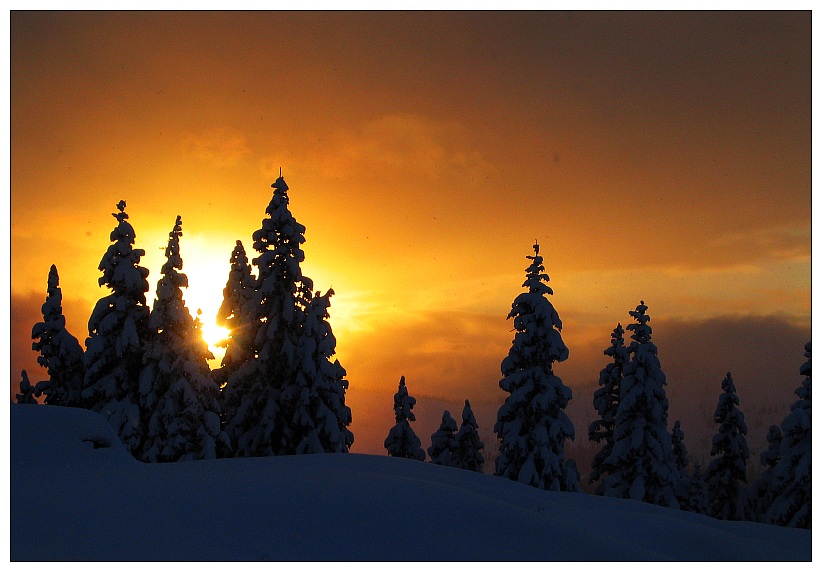 Sonnenuntergang bei einer Schitour am Hauser Kaibling
