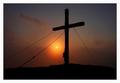 Das Gipfelkreuz am Stoderzinken bei Sonnenaufgang